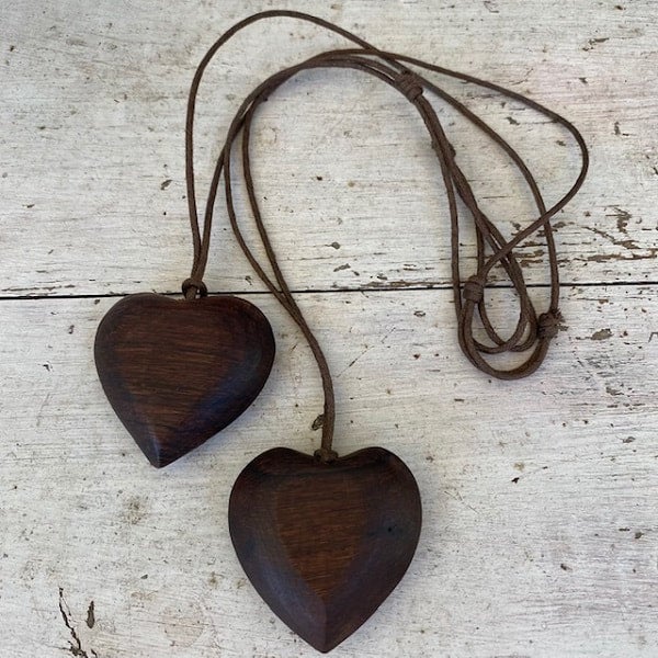 Wooden top heart pendant